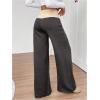 imageSOLY HUX Womens Sweatpants Color Block Low Rise Fold Over Waist Baggy Wide Leg PantsGrey Colorblock