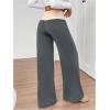imageSOLY HUX Womens Sweatpants Color Block Low Rise Fold Over Waist Baggy Wide Leg PantsGrey and Beige
