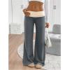 imageSOLY HUX Womens Sweatpants Color Block Low Rise Fold Over Waist Baggy Wide Leg PantsGrey and Beige