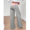 imageSOLY HUX Womens Sweatpants Color Block Low Rise Fold Over Waist Baggy Wide Leg PantsLight Grey and Pink