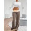 imageSOLY HUX Womens Sweatpants Color Block Low Rise Fold Over Waist Baggy Wide Leg PantsMocha Brown Colorblock