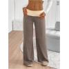 imageSOLY HUX Womens Sweatpants Color Block Low Rise Fold Over Waist Baggy Wide Leg PantsMocha Brown Colorblock
