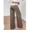 imageSOLY HUX Womens Sweatpants Color Block Low Rise Fold Over Waist Baggy Wide Leg PantsMocha Brown Colorblock