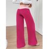 imageSOLY HUX Womens Sweatpants Color Block Low Rise Fold Over Waist Baggy Wide Leg PantsPlain Hotpink