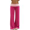 imageSOLY HUX Womens Sweatpants Color Block Low Rise Fold Over Waist Baggy Wide Leg PantsPlain Hotpink