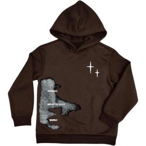 imageSOLY HUX Boys Graphic Hoodie Long Sleeve Hooded Pullover Sweatshirt Casual Streetwear TopsMocha Brown Graphic