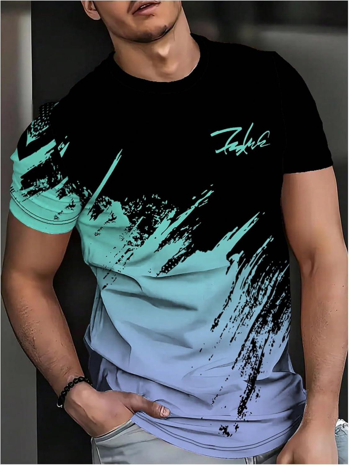imageSOLY HUX Mens T Shirts Color Block Graphic Tees Crew Neck Short Sleeve Casual Summer TopsMulti Letter