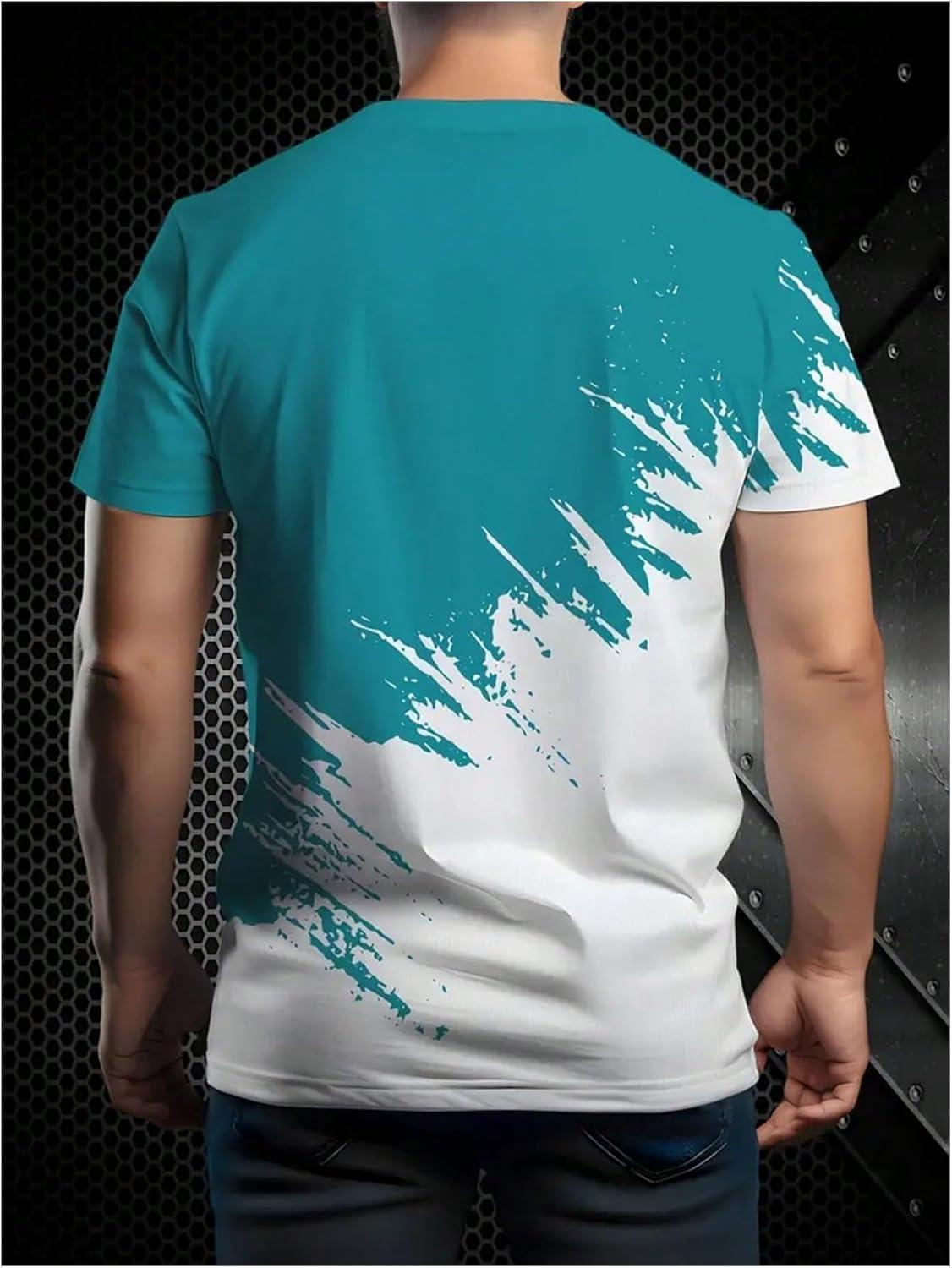 imageSOLY HUX Mens T Shirts Color Block Graphic Tees Crew Neck Short Sleeve Casual Summer TopsWhite and Blue Letter