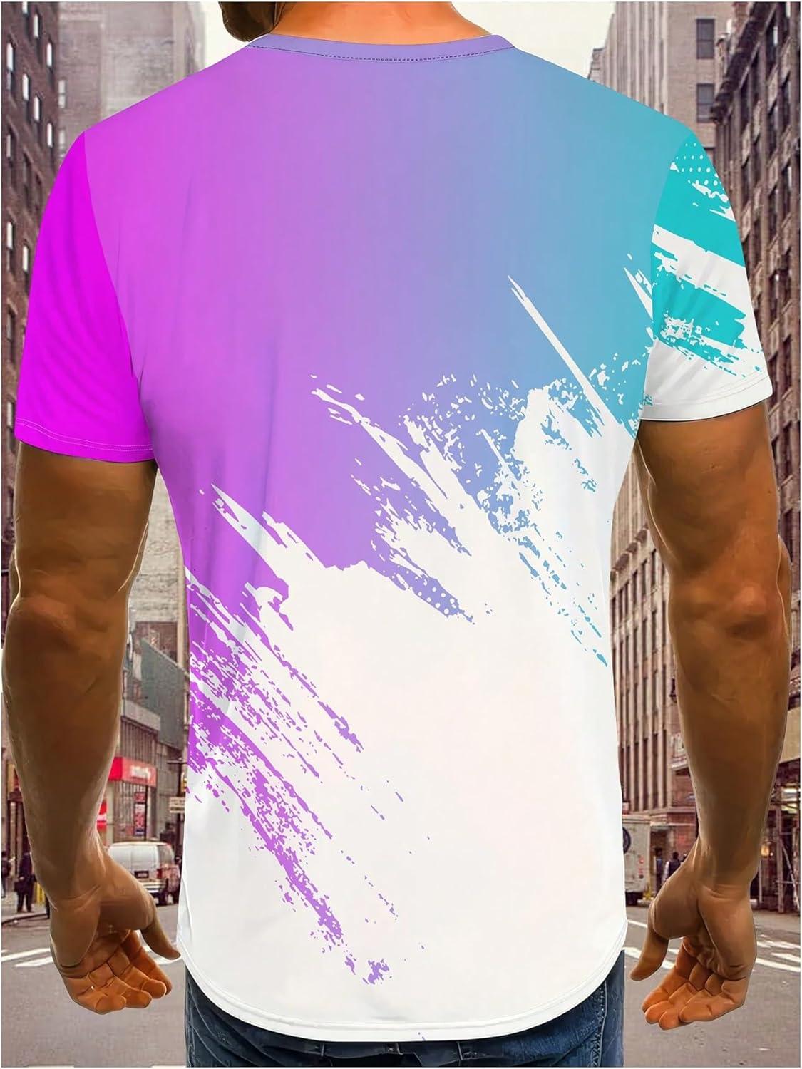 imageSOLY HUX Mens T Shirts Color Block Graphic Tees Crew Neck Short Sleeve Casual Summer TopsWhite and Purple