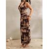 imageSOLY HUX Womens Floral Halter Maxi Dress Draped Cowl Neck Backless Bodycon Wedding Guest Party Mesh Cocktail Long DressesMulti Tie Dye