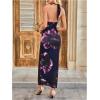 imageSOLY HUX Womens Floral Halter Maxi Dress Draped Cowl Neck Backless Bodycon Wedding Guest Party Mesh Cocktail Long DressesRoyal Blue Floral