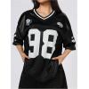 imageSOLY HUX Jersey Shirts for Women Y2k Graphic Number Oversized Tees V Neck Half Sleeve Cute Soccer Streetwear T Shirt TopsBlack Number