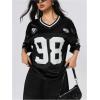 imageSOLY HUX Jersey Shirts for Women Y2k Graphic Number Oversized Tees V Neck Half Sleeve Cute Soccer Streetwear T Shirt TopsBlack Number