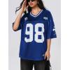 imageSOLY HUX Jersey Shirts for Women Y2k Graphic Number Oversized Tees V Neck Half Sleeve Cute Soccer Streetwear T Shirt TopsRoyal Blue Letter