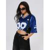 imageSOLY HUX Jersey Shirts for Women Y2k Graphic Number Oversized Tees V Neck Half Sleeve Cute Soccer Streetwear T Shirt TopsRoyal Blue Letter