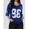 imageSOLY HUX Jersey Shirts for Women Y2k Graphic Number Oversized Tees V Neck Half Sleeve Cute Soccer Streetwear T Shirt TopsRoyal Blue Letter
