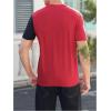 imageSOLY HUX Mens Color Block Letter Graphic Tops Short Sleeve T Shirt Summer Tee TopRed Black Letter