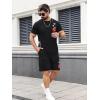 imageSOLY HUX Mens Summer Tracksuit 2 Piece Beach Outfit Tropical Print Tee and Shorts SetBlack Floral