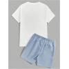 imageSOLY HUX Mens Summer Tracksuit 2 Piece Beach Outfit Tropical Print Tee and Shorts SetDusty Blue and White