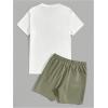 imageSOLY HUX Mens Summer Tracksuit 2 Piece Beach Outfit Tropical Print Tee and Shorts SetGreen and White