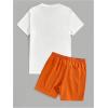 imageSOLY HUX Mens Summer Tracksuit 2 Piece Beach Outfit Tropical Print Tee and Shorts SetWhite and Orange