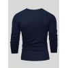 imageSOLY HUX Mens T Shirts Letter Print Long Sleeve Round Neck Tee TopsNavy Blue Letter