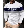 imageSOLY HUX Mens T Shirts Letter Print Long Sleeve Round Neck Tee TopsWhite Letter