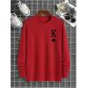 imageSOLY HUX Mens T Shirts Playing Card Graphic Print Long Sleeve Round Neck Tee TopsRed Letter