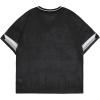 imageSOLY HUX Mens Y2k Jersey Shirts Mesh Letter Graphic Tees V Neck Short Sleeve T Shirt Loose TopsBlack Letter