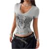 imageSOLY HUX Womens Graphic Tees Y2K Vintage Gothic Tops 2000s Streetwear Shirt Emo Scene Alternative Clothes for WomenGrey Graphic