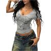 imageSOLY HUX Womens Graphic Tees Y2K Vintage Gothic Tops 2000s Streetwear Shirt Emo Scene Alternative Clothes for WomenGrey Graphic Print