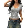 imageSOLY HUX Womens Graphic Tees Y2K Vintage Gothic Tops 2000s Streetwear Shirt Emo Scene Alternative Clothes for WomenGrey Graphic Print