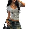 imageSOLY HUX Womens Graphic Tees Y2K Vintage Gothic Tops 2000s Streetwear Shirt Emo Scene Alternative Clothes for WomenGrey Graphic Print