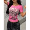imageSOLY HUX Womens Graphic Tees Y2K Vintage Gothic Tops 2000s Streetwear Shirt Emo Scene Alternative Clothes for WomenHotpink Graphic