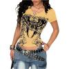imageSOLY HUX Womens Graphic Tees Y2K Vintage Gothic Tops 2000s Streetwear Shirt Emo Scene Alternative Clothes for WomenYellow Graphic