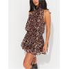 imageSOLY HUX Womens Leopard Print Halter Tie Side Flowy Dress Summer Party Club Night Out Mini DressBrown Leopard