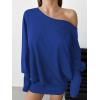 imageSOLY HUX Womens Long Sleeve Off The Shoulder Dress Y2k Mini Dress Streetwear Music Festival OutfitsRoyal Blue