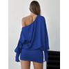 imageSOLY HUX Womens Long Sleeve Off The Shoulder Dress Y2k Mini Dress Streetwear Music Festival OutfitsRoyal Blue