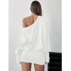 imageSOLY HUX Womens Long Sleeve Off The Shoulder Dress Y2k Mini Dress Streetwear Music Festival OutfitsSolid White