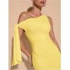 imageSOLY HUX Womens Off The Shoudler Bodycon Maxi Dress Asymmetrical Neck Bow Tie Cocktail Party Long DressesSolid Yellow