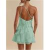 imageSOLY HUX Womens One Shoulder Ruffle Mesh Mini Dress Layered Backless Vacation Party SundressesLight Green
