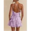 imageSOLY HUX Womens One Shoulder Ruffle Mesh Mini Dress Layered Backless Vacation Party SundressesMauve Purple