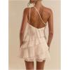 imageSOLY HUX Womens One Shoulder Ruffle Mesh Mini Dress Layered Backless Vacation Party SundressesPlain Khaki
