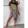 imageSOLY HUX Womens Plus Size Dress Color Block Short Sleeve T Shirt Dress Casual Summer DressesMulti Leopard Print