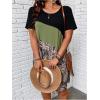 imageSOLY HUX Womens Plus Size Dress Color Block Short Sleeve T Shirt Dress Casual Summer DressesMulti Leopard Print