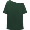 imageSOLY HUX Womens Plus Size Off The Shoulder Tops Graphic Tees Y2K Clothes Casual Short Sleeve Oversized T ShirtsDark Green Graphic