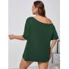imageSOLY HUX Womens Plus Size Off The Shoulder Tops Graphic Tees Y2K Clothes Casual Short Sleeve Oversized T ShirtsDark Green Graphic