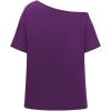 imageSOLY HUX Womens Plus Size Off The Shoulder Tops Graphic Tees Y2K Clothes Casual Short Sleeve Oversized T ShirtsPurple Graphic