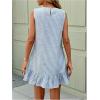 imageSOLY HUX Womens Striped Print Sleeveless Ruffle Tunic Dress Summer Swing Flowy Mini DressesBlue and White