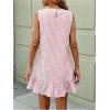 imageSOLY HUX Womens Striped Print Sleeveless Ruffle Tunic Dress Summer Swing Flowy Mini DressesLight Pink and White